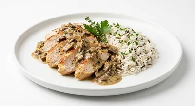 Piept curcan hribi orez